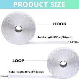 Sulsha Enterprise Self Adhesive Hook Tape & Self Adhesive Loop Tape for Stationary, Pictures, Tools, Household Purposes, Schools and Office (2M x 25mm Hook & Loop Tape, White Color) image 3
