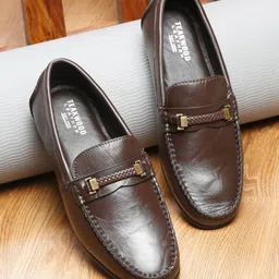 Teakwood Leathers Men Round Toe Buckle Detailed Formal Loafers-picture-27