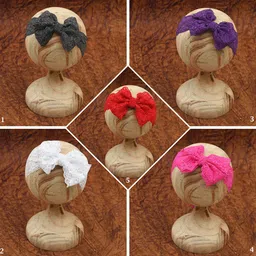 FUNKRAFTS Girls Pack Of 5 Lace Hairbands-21