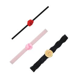 FUNKRAFTS Girls Set Of 3 Black & Pink Rose Hairbands-58