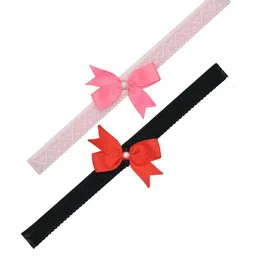 FUNKRAFTS Girls Set of 2 Black & Pink Hairband-12