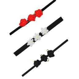 FUNKRAFTS Girls Set of 3 Black & White Embellished Hairbands-18