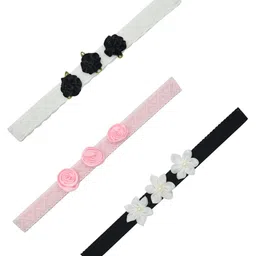 FUNKRAFTS Girls White & Pink Set of 3 Embellished Hairband-39