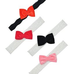 FUNKRAFTS Girls Pack of 4 Multicolored Trendy Bow Headbands-35