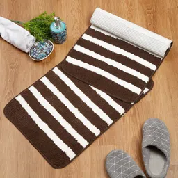HOSTA HOMES Set Of 2 Coffee Brown Striped Anti-Skid Doormats-image-64