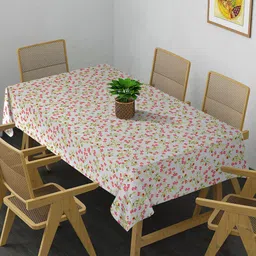 HOSTA HOMES Red Digital Printed 6 Seater Table Cover-image-52