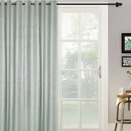 HOSTA HOMES Olive Green Abstract Eyelet Black Out Door Curtain-image-60