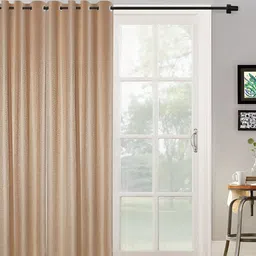 HOSTA HOMES Beige Abstract Black Out Door Curtain-image-47