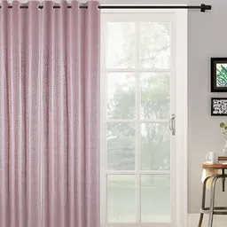 HOSTA HOMES Pink Abstract Black Out Door Curtain-image-13