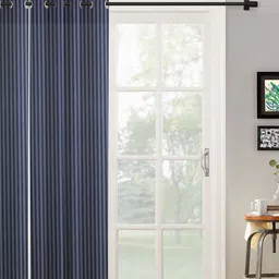 HOSTA HOMES Navy Blue Geometric Long Door Curtain-image-53