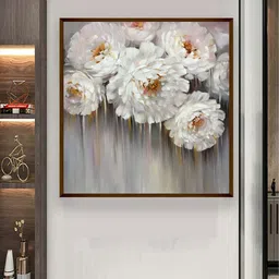 The Art House Beige & White Floral Painting Wall Art-image-86