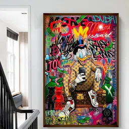 The Art House Red & Yellow Abstract Painting Wall Art-19