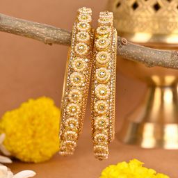Wedding Chuda by Hitesh Bangles Set Of 2 Stone Studded Bangles image 2