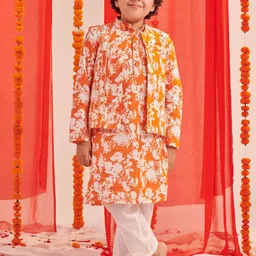 pspeaches Boys Floral Regular Kurta with Pyjamas-17