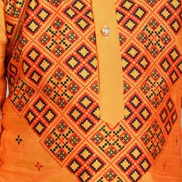 BAESD Boys Geometric Printed Regular Dupion Silk Kurta with Patiala Set image 3