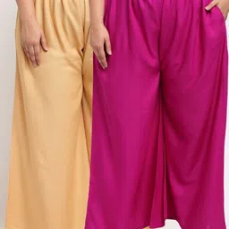 TAG 7 PLUS Women Pack Of 2 Beige & Pink Ethnic Palazzos-picture-15