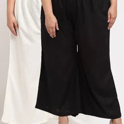 TAG 7 PLUS Women Pack Of 2 Black & White Ethnic Palazzos-picture-52