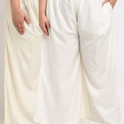 TAG 7 PLUS Women Pack Of 2 Off White Flared Ethnic Palazzos-picture-24