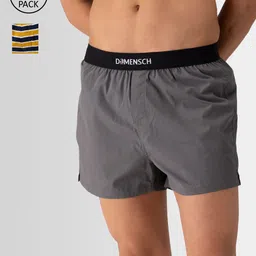 DAMENSCH Men Pack of 2 Assorted Ultra-Light Cotton Regular Fit Inner Boxer-19