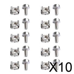 MERISHOPP® 10x10 Pack Lot - M6*20 Rack Mount Cage Nuts & Screws w/Washers - Square Clips|Computers/Tablets & Networking | Enterprise Networking Servers | Racks Chassis & Patch Panels image 2
