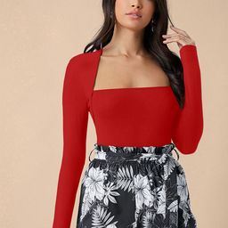 AAHWAN Long Sleeves Square Neck Fitted Top-image-50