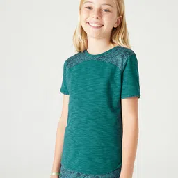 Domyos By Decathlon Girls Green Printed Double T-shirt-18