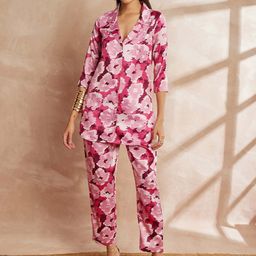 all about you Floral Printed Lapel Collar Shirt & Trousers-picture-20