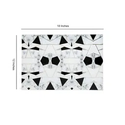 THE HOME CO. White & Grey Printed Rectangle Table Placemats image 2