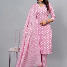 KALINI Women Printed Regular Pure Cotton Kurta with Pyjamas & With Dupatta-picture-38
