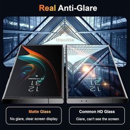 MOBIKTC 9H Hardness Matte Tempered Glass for Samsung Galaxy S24 Ultra 5G Edge to Edge, 100% Fingerprint Unlocking Tempered Glass Full Screen Coverage (1 Pack, Matte) image 3