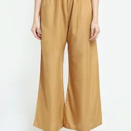 TAG 7 Women Beige Solid Flared Palazzo-image-41