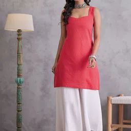 InWeave Women Printed Regular Pure Cotton Kurta with Palazzos-image-7