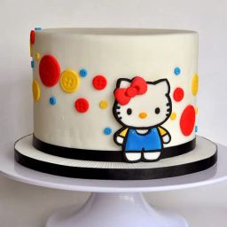 Cheerful Kitty Fondant Cake-image-80