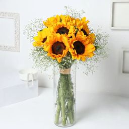 Joyful Sunflowers With Vase-image-5