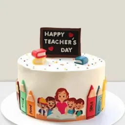Colourful Teachers Day Special Cake-image-15