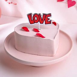 Vanilla Heart Cake With Love Topper-14