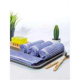 nautica accessories Nautica Fluffy Zero Twist Pure Cotton Towel, Set of 4 Face Towels Solid-Grapemist-picture-21