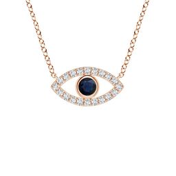 Angara 18KT Rose Gold Evil Eye Diamond Studded Pendant -3.19 gm-image-76