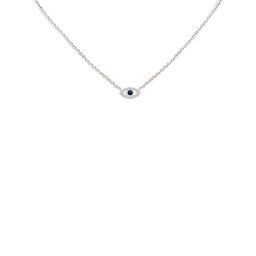 Angara 14KT Gold Sapphire Evil Eye Diamond Studded Pendant-2.45 gm-image-96