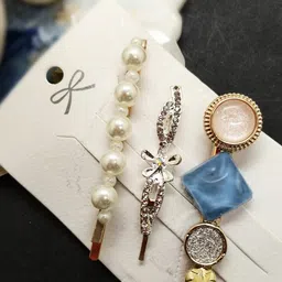 FEMMIBELLA Women Set of 3 Embellished Hair Accessory Set-image-93