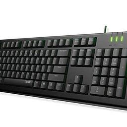 generic Rapoo NK1900 Spill Resistance Wired USB Keyboard Wired for Laptop, PC and UV Coated Keys, Spill Resistant, Instant one Touch Multimedia Keys image 1