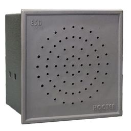 ESD Audio Visual Hooter: Compact 92 x 92 mm panel-mounted device combining 80 dB sound output, adjustable volume, five super-bright red LEDs, and an Accept Push Button. image 1