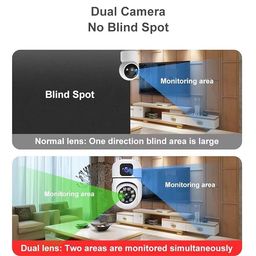 fire turtle 4+4MP Dual Lens Smart Wi-Fi Indoor Camera with 1080P Color Night Vision, Two-Way Audio, PTZ Control, Siren, 360° Coverage, Motion Detection & 128GB SD Support (2pcs Wall Camera) image 4