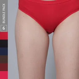 Aimly Women Pack Of 6 Mid-Rise Cotton Hipster Briefs-image-70