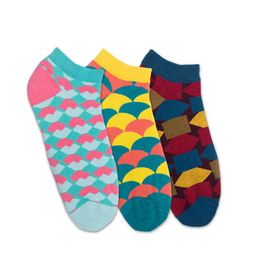 hexafun Geometry Series 1 Pack Of 3 Patterned Pure Cotton Ankle-Length Socks-picture-20