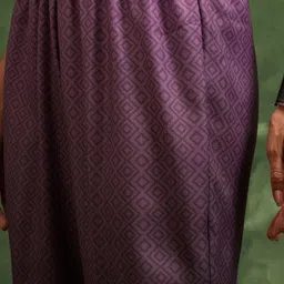 Vishudh Mauve Printed Yoke Design Thread Work Straight Kurta with Trouser & Dupatta image 3