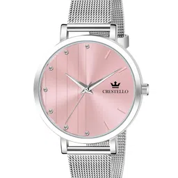 CRESTELLO Women Pink Stainless Steel Straps Analogue Watch CR-L103-PNK-CH-55
