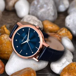DressBerry Dial & Leather Bracelet Style Straps Analogue Watch HOBDB-141-BL-10