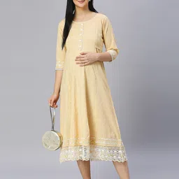 DUMMY SHAPE Round Neck Zari Maternity Anarkali Kurta-picture-41