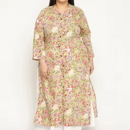 Sringam Women Green Floral Printed Kurta-image-46